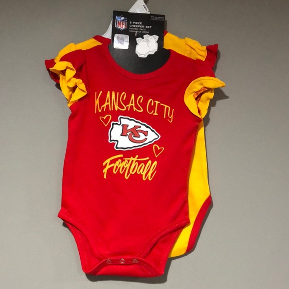 NFL Kansas City Chiefs 2pc creeper set NWT size 3/6months - Picture 1 of 4